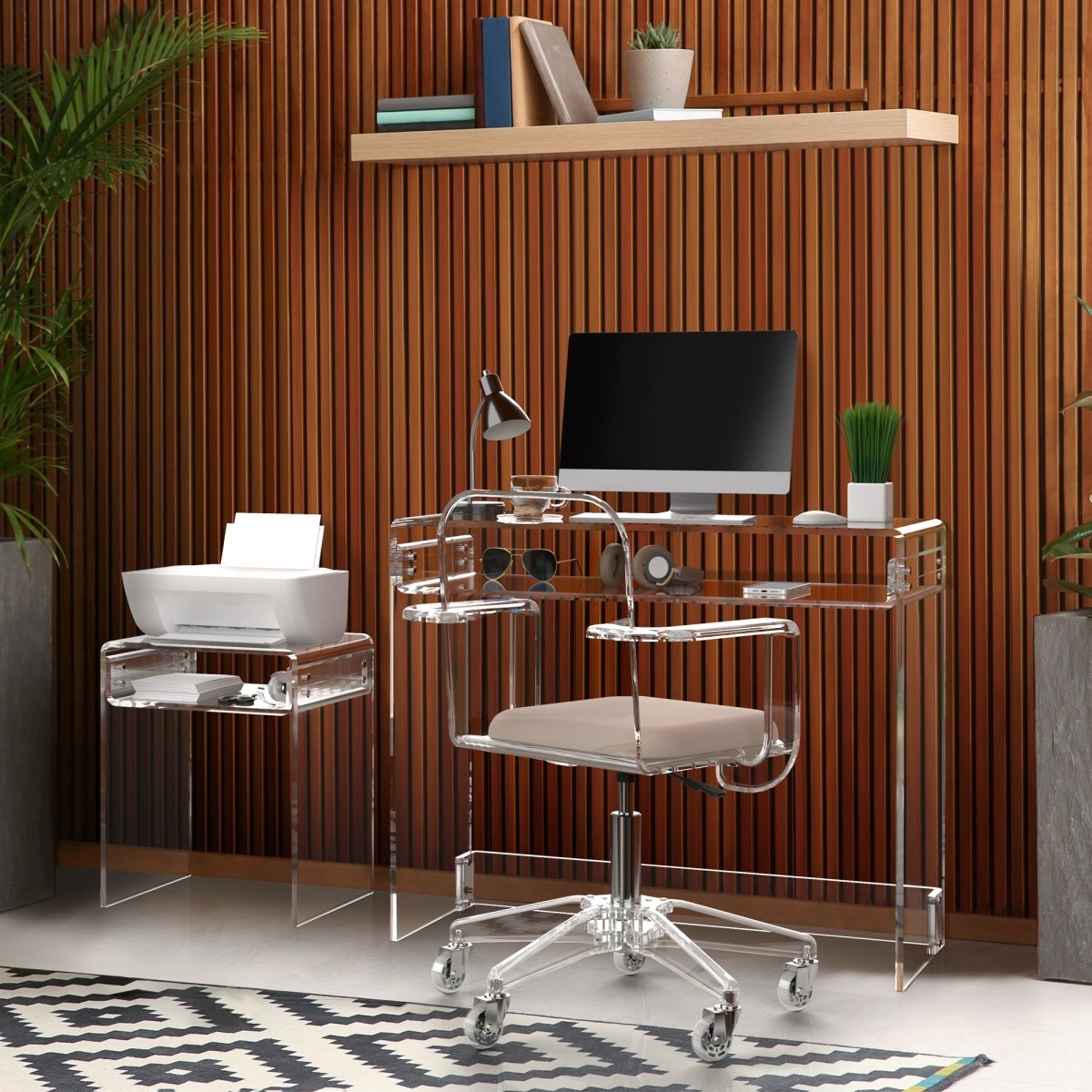 Waterfall Desk and Waterfall Office Chair Set - Stauber Furnishings